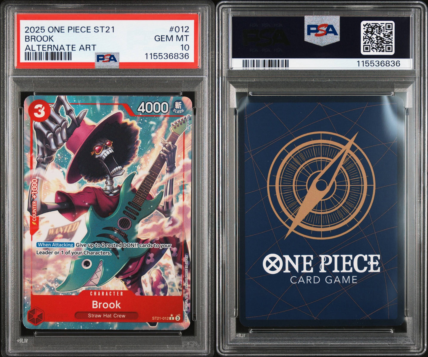 PSA 10 2025 ONE PIECE STARTER DECK ST21-EX GEAR 5 | ALTERNATE ART BROOK 012