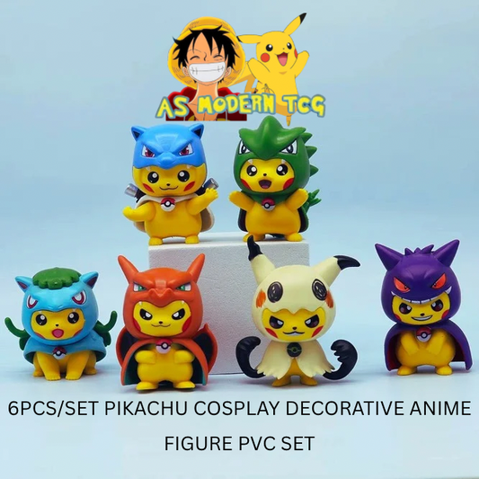 PIKACHU COSPLAY FIGURES 3.5INCH VINYL DESK DECORATION (6PCS/SET) (BOX NOT INCLIUDED)