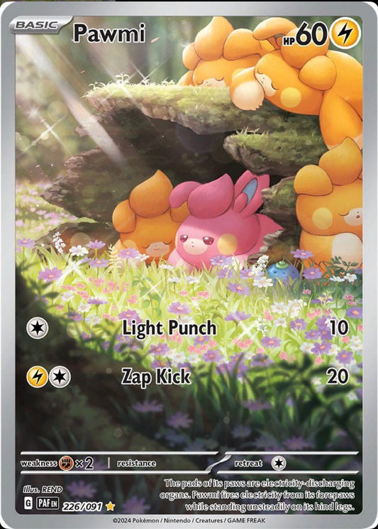 POKEMON CARD - PAWMI ILLUSTRATION RARE 226/091 PALDEAN FATES (ENGLISH)