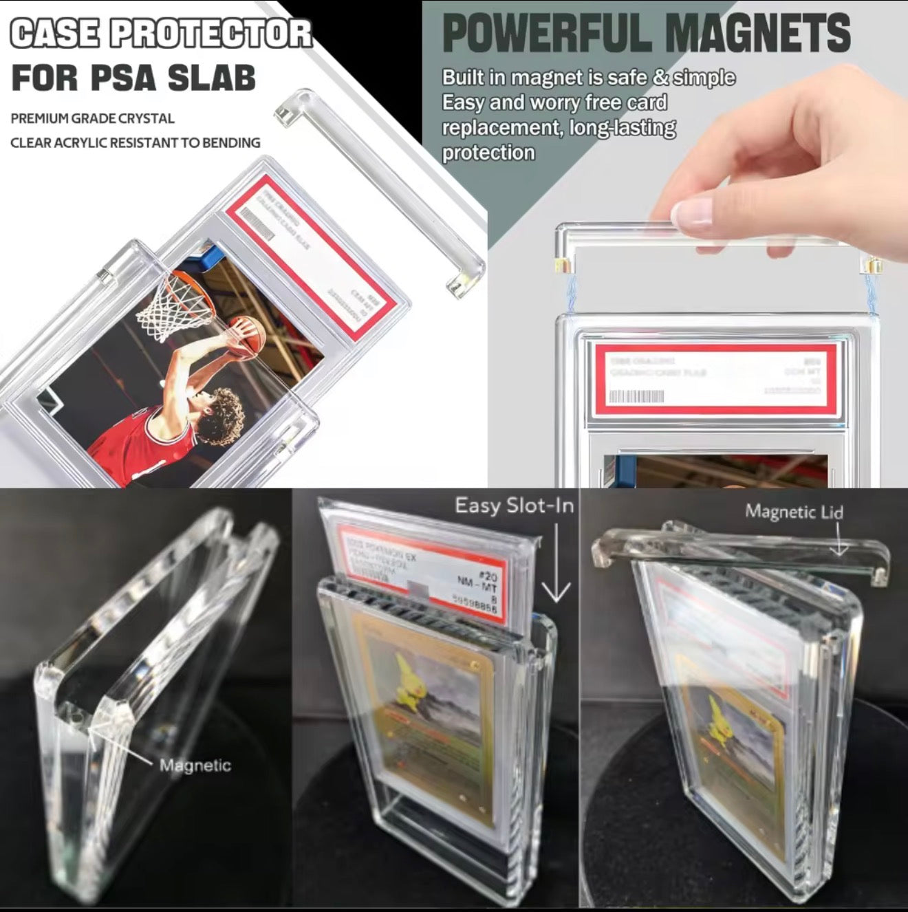 PSA Acrylic Case Magneric Slab Graded Card Display
