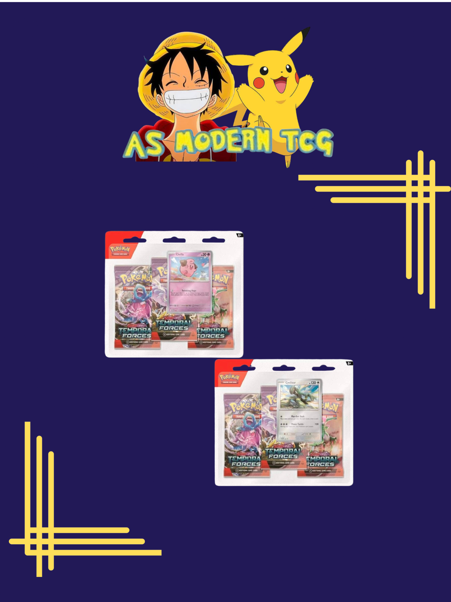 POKEMON - TCG SCARLET & VIOLET - TEMPORAL FORCES 3PK BOOSTER - STYLES MAY VARY