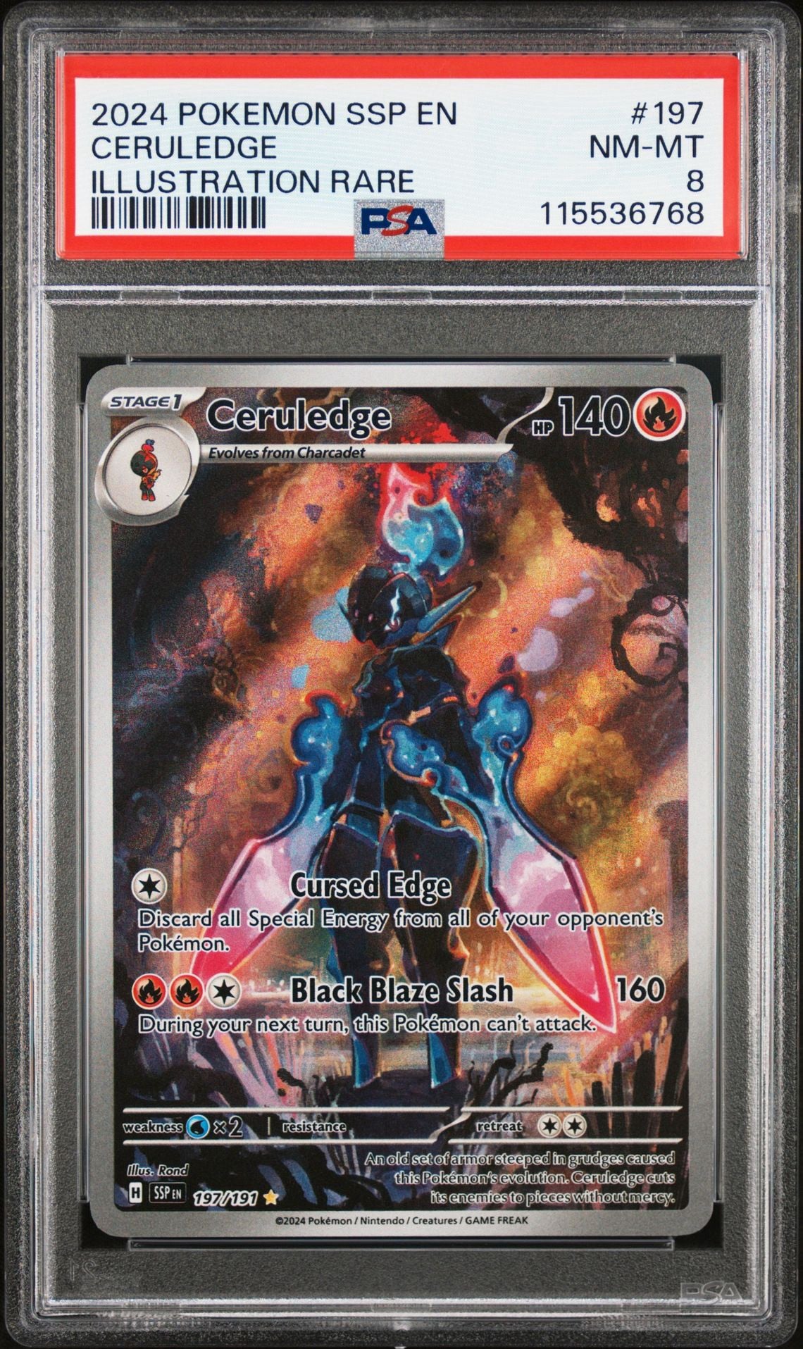 PSA 8 2024 POKEMON SSP EN-SURGING SPARKS | ILLUSTRATION RARE CERULEDGE 197