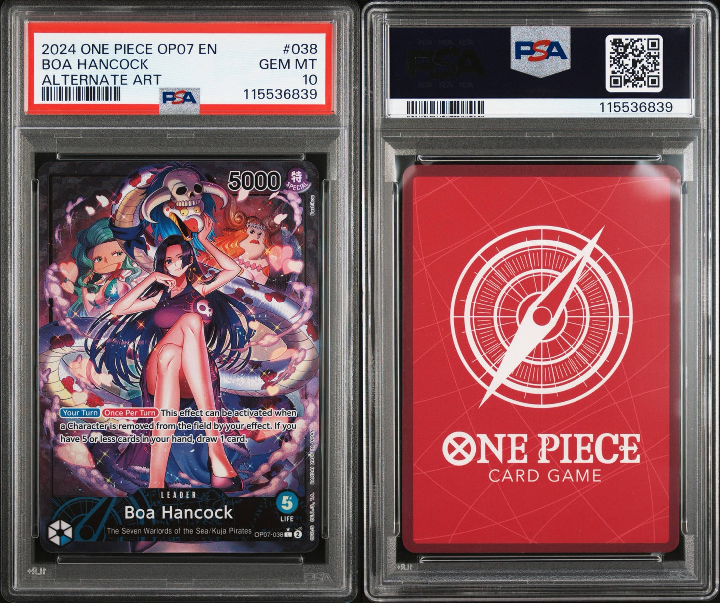 PSA 10 2024 ONE PIECE OP07-500 YEARS IN THE FUTURE | ALTERNATE ART BOA HANCOCK 038