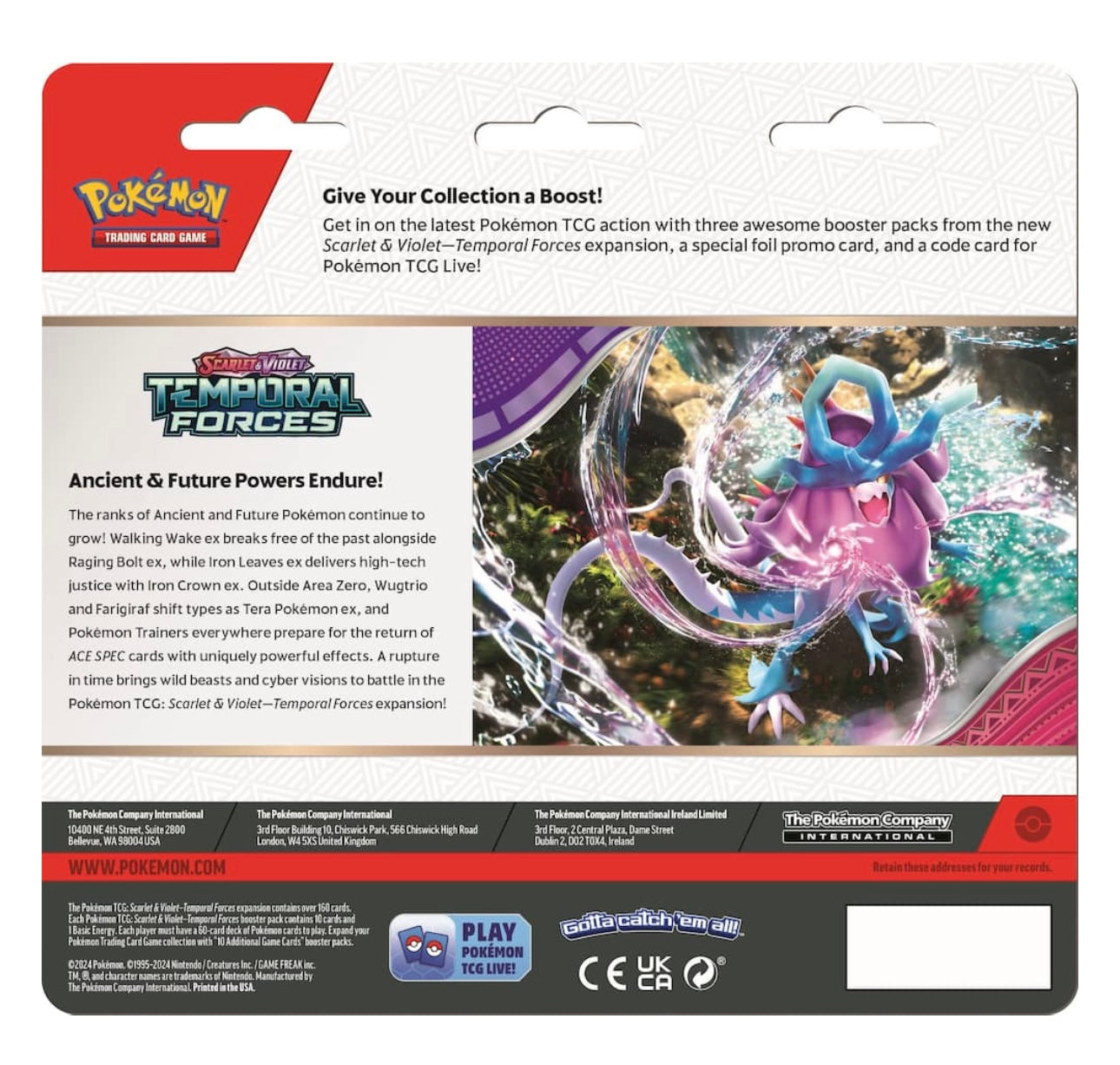 POKEMON - TCG SCARLET & VIOLET - TEMPORAL FORCES 3PK BOOSTER - STYLES MAY VARY