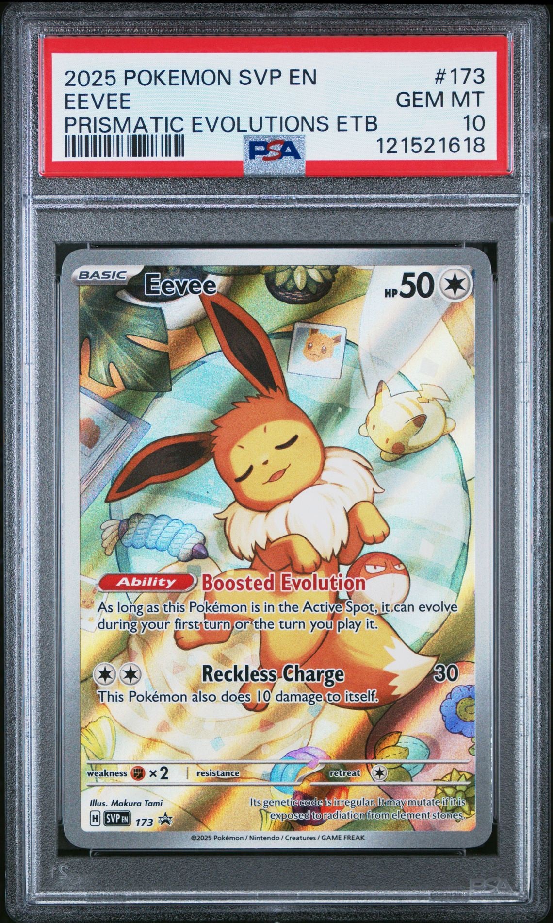 PSA 10 2025 POKEMON SVP EN-SV BLACK STAR PROMO | PRISMATIC EVOLUTIONS ELITE TRAINER BOX EEVEE 173