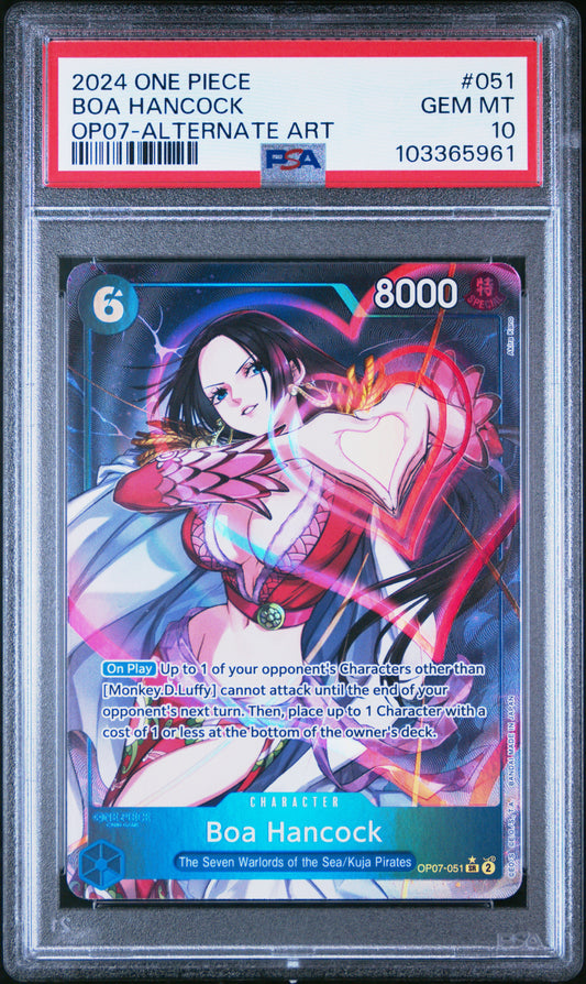 PSA10 2024 ONE PIECE OP07-ALTERNATE ART 051 BOA HANCOCK
