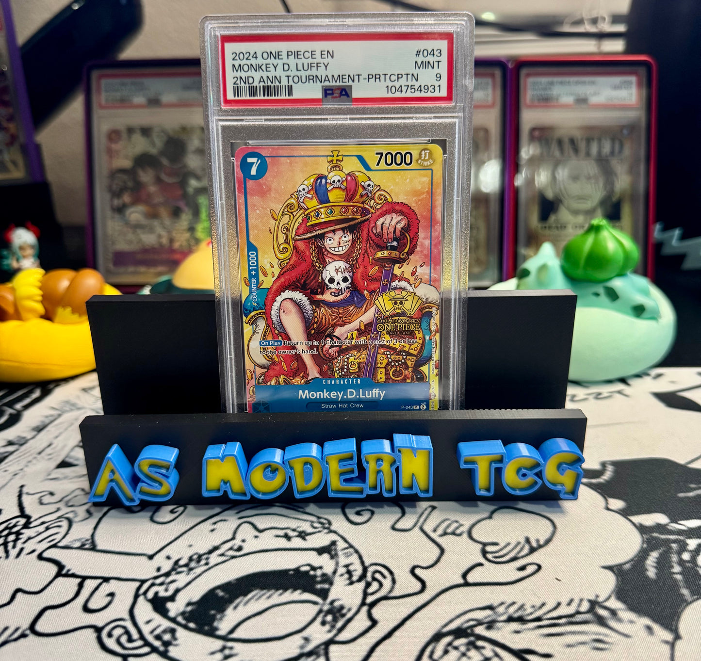 PSA 9 2024 ONE PIECE PROMOS | 2ND ANNIVERSARY TOURNAMENT-PARTICIPATION 043 MONKEY D. LUFFY