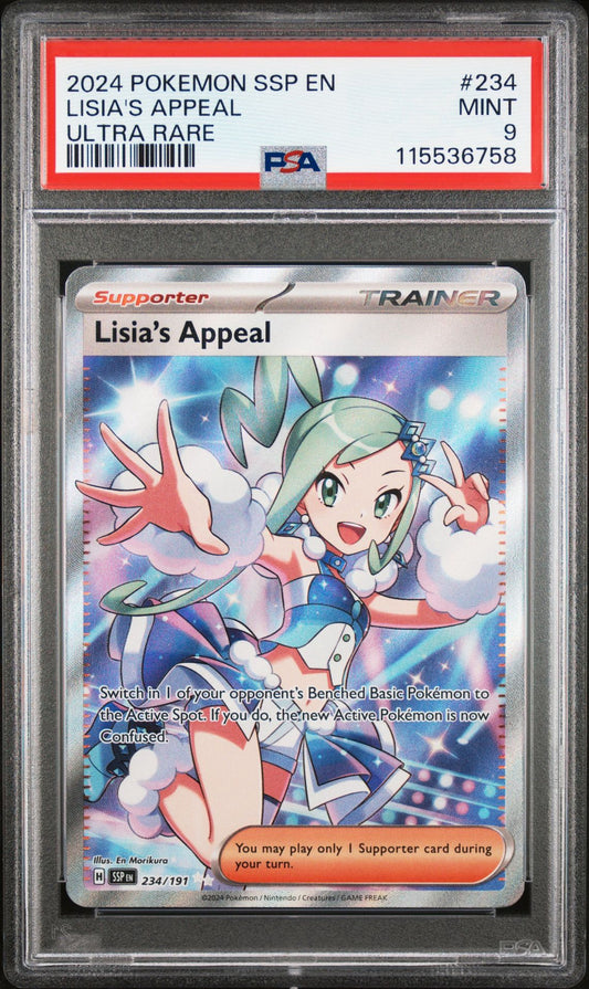 PSA 9 2024 POKEMON SSP EN-SURGING SPARKS | ULTRA RARE LISIA'S APPEAL 234