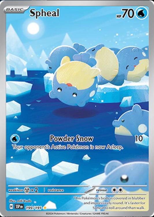 POKEMON CARD - SPHEAL ILLUSTRATION RARE 199/191 SURGING SPARKS (ENGLISH)