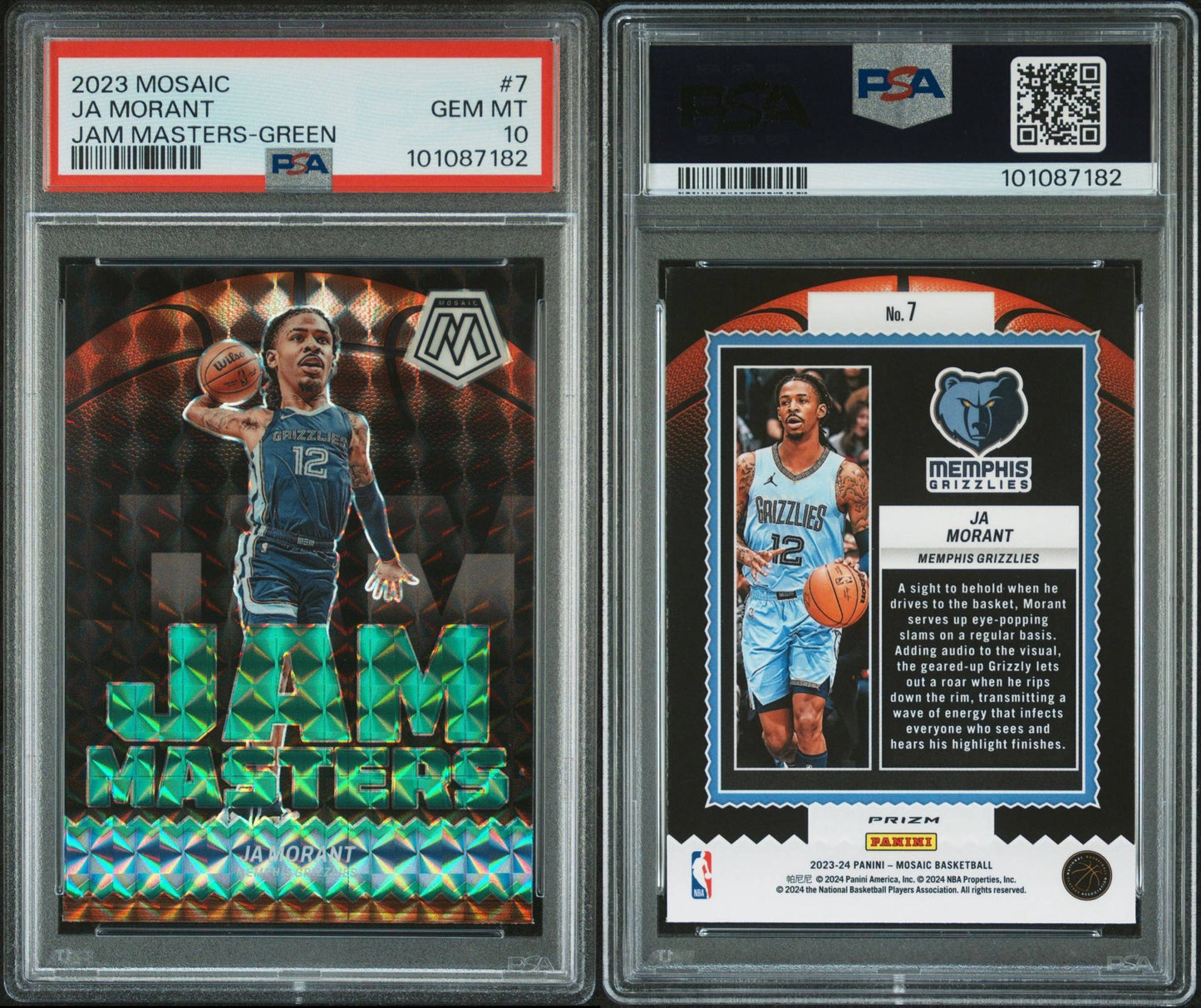 PSA10 2023 PANINI MOSAIC JAM MASTERS | GREENJA MORANT 7