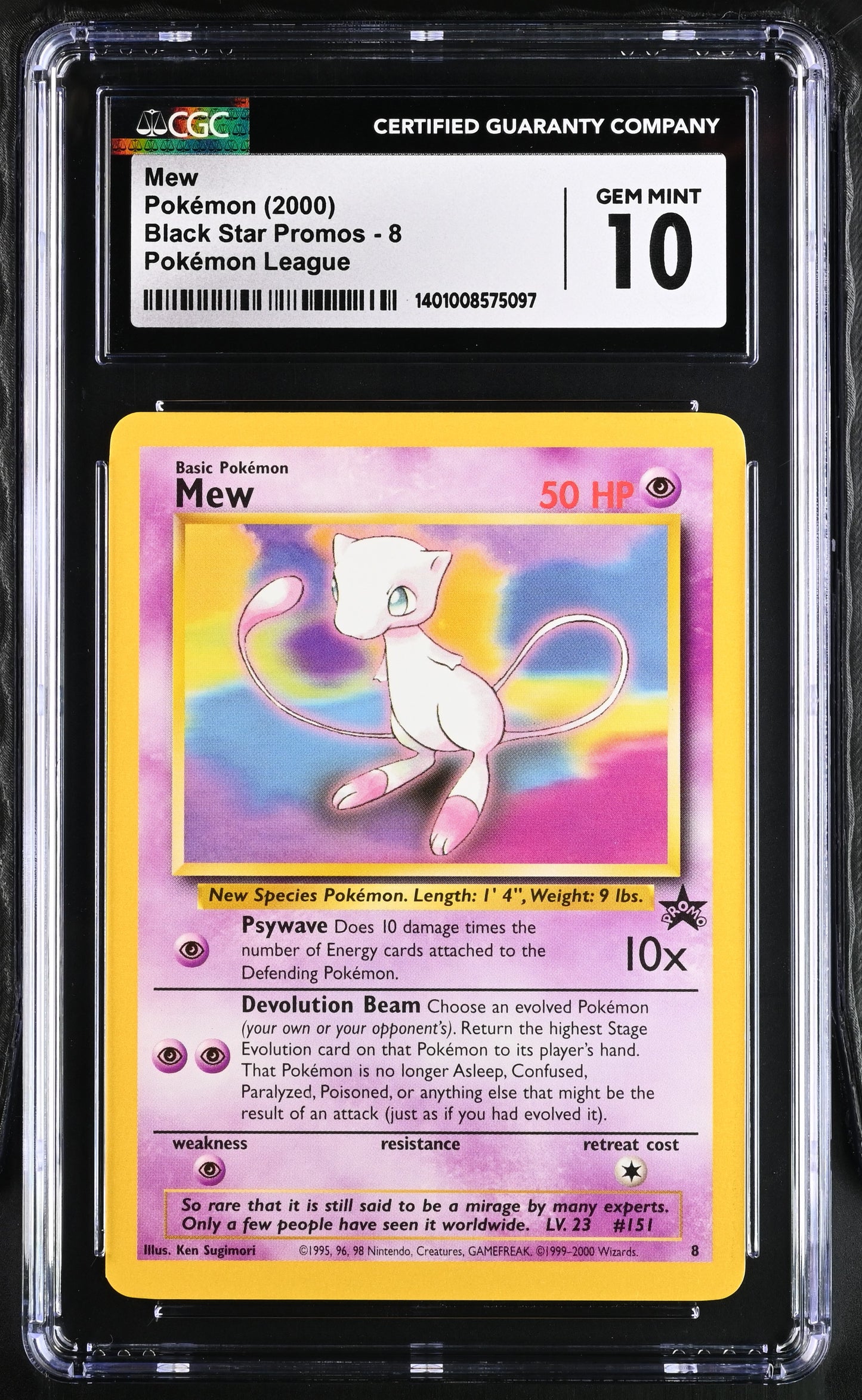 CGC 10 POKEMON BLACK STAR PROMOS MEW 8