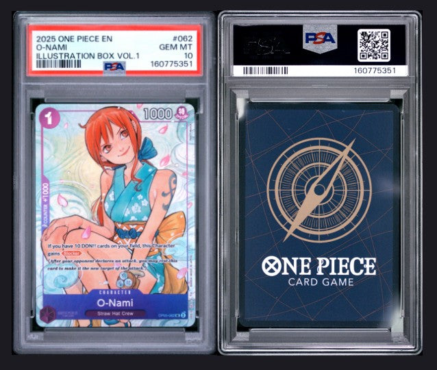 PSA 10 2025 One Piece Promos O-Nami #062 Illustration Box Vol.1