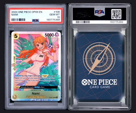PSA 10 2024 One Piece Op08-Two Legends Nami #106