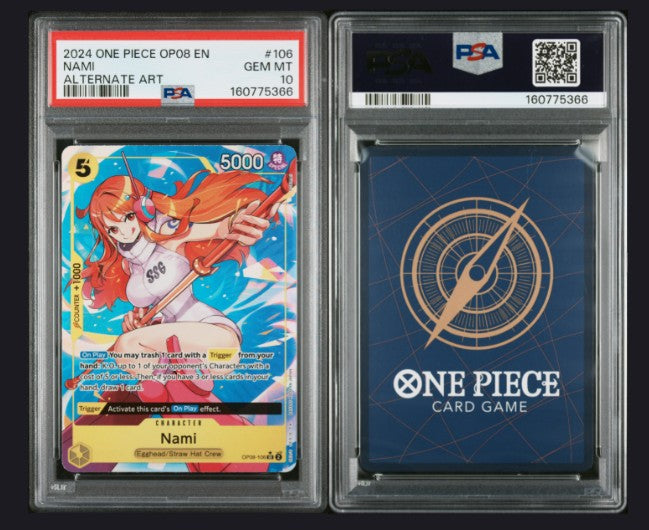 PSA 10 2024 One Piece Op08-Two Legends Nami #106