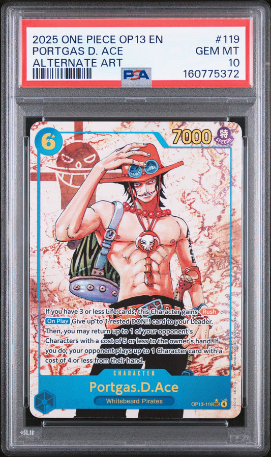PSA 10 2025 One Piece Op13-Carrying on His Will Portgas D. Ace #119