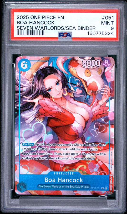 PSA9 2025 One Piece Seven Warlords of the Sea Binder Set Boa Hancock #051