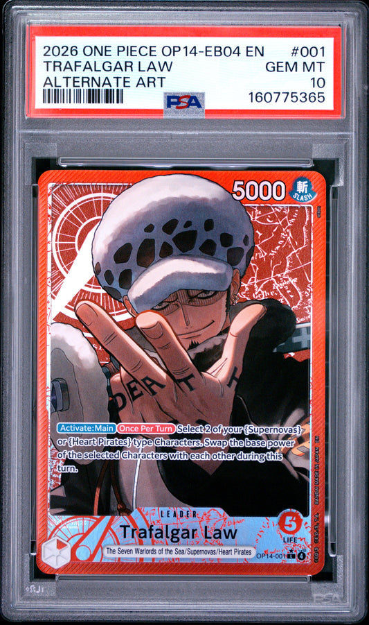 PSA 10 2026 One Piece Op14-Eb04-The Azure Sea's Seven Trafalgar Law #001