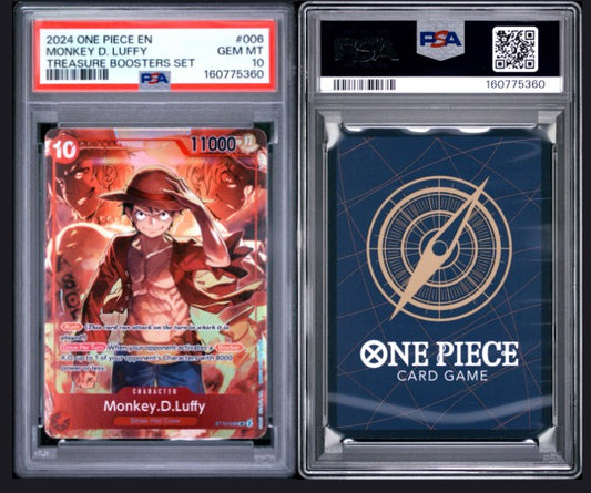 PSA 10 2024 One Piece Promos Monkey D. Luffy #006 Treasure Boosters Set