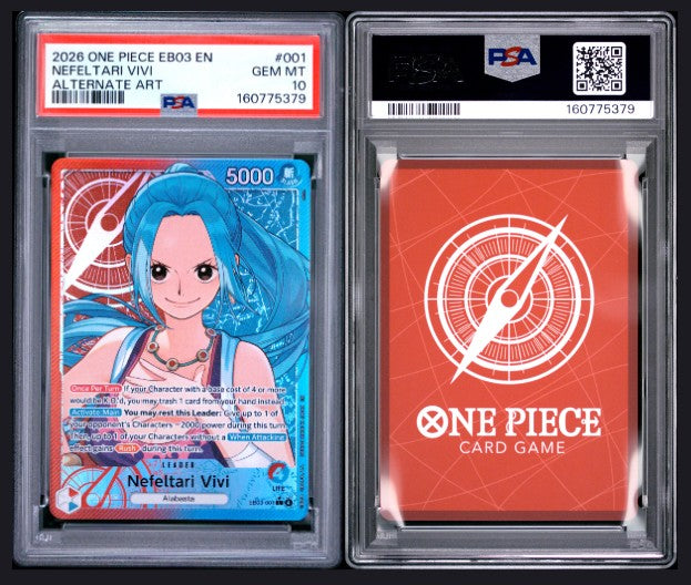 PSA 10 2026 One Piece Eb03-Extra Booster -One Piece Heroines Edition- Nefeltari VIVI #001 (Copy)