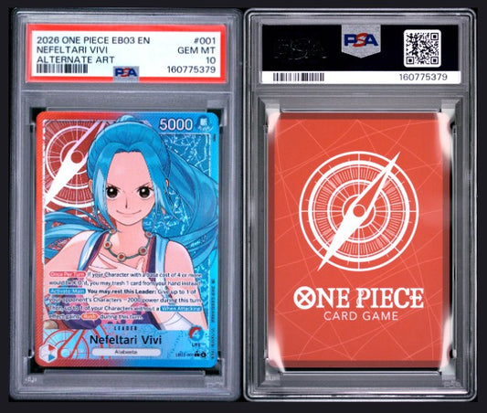 PSA 10 2026 One Piece Eb03-Extra Booster -One Piece Heroines Edition- Nefeltari VIVI #001 (Copy)