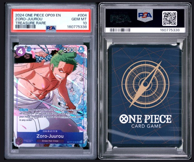 PSA 10 2024 One Piece Op09-Emperors in the New World Zoro-Juurou #004 Treasure Rare