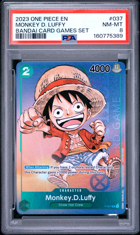 PSA 8 2023 One Piece Promos Monkey D. Luffy #037 Bandai Card Games Set
