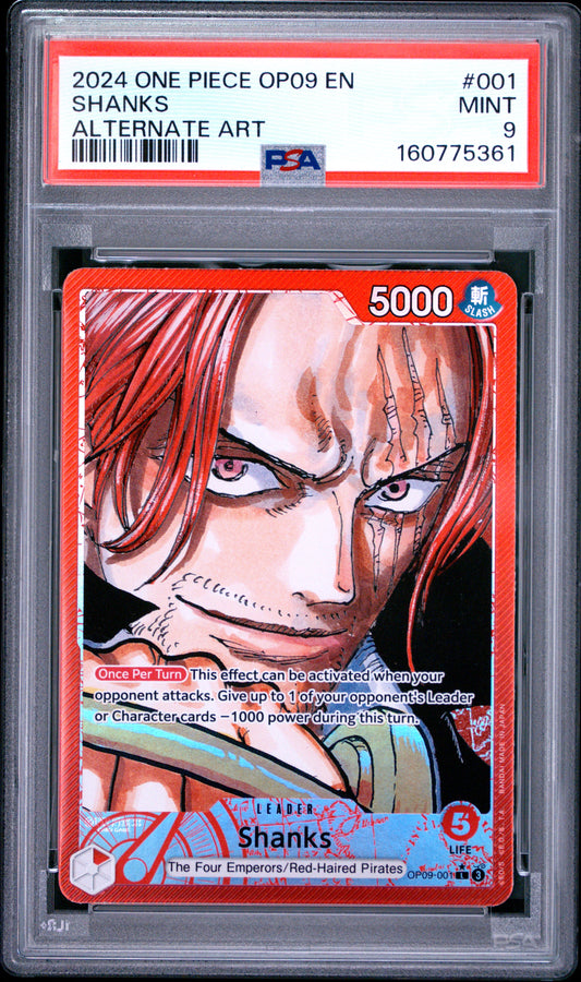PSA 9 2024 One Piece Op09-Emperors in the New World Shanks #001