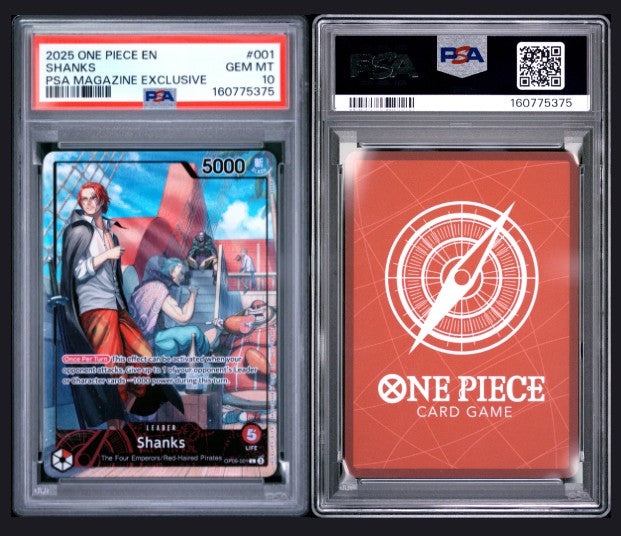 PSA 10 2025 One Piece Promos Shanks #001 Psa Magazine Exclusive