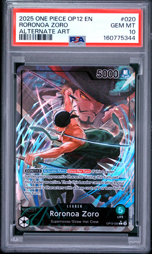 PSA 10 2025 One Piece Op12-Legacy of the Master Roronoa Zoro #020